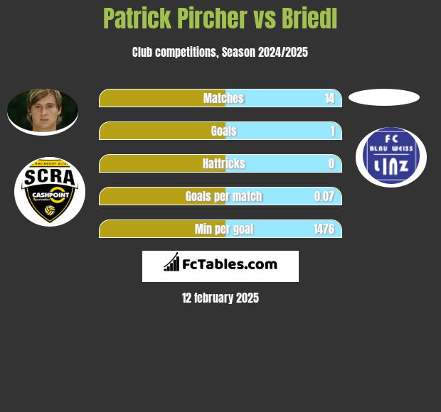 Patrick Pircher vs Briedl h2h player stats