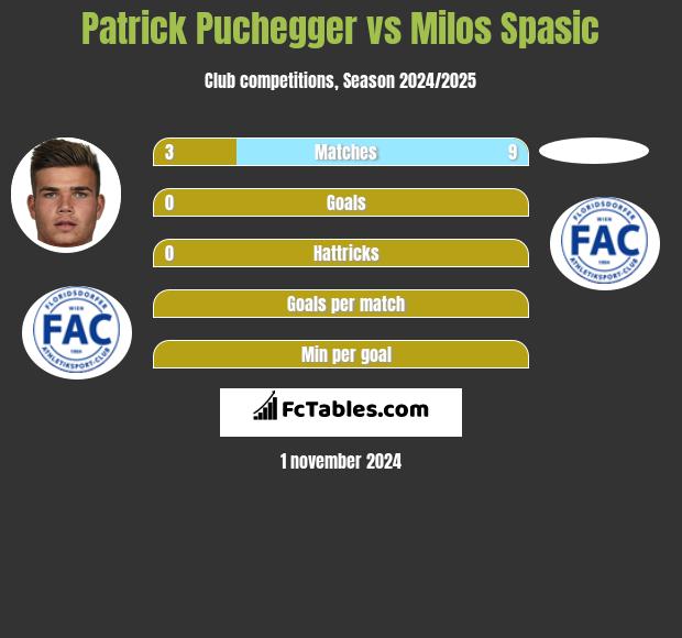 Patrick Puchegger vs Milos Spasic h2h player stats