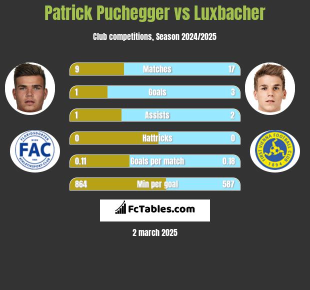 Patrick Puchegger vs Luxbacher h2h player stats