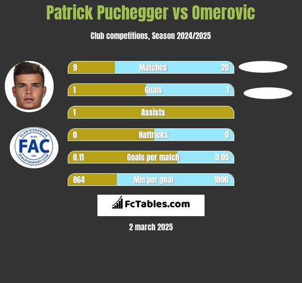 Patrick Puchegger vs Omerovic h2h player stats