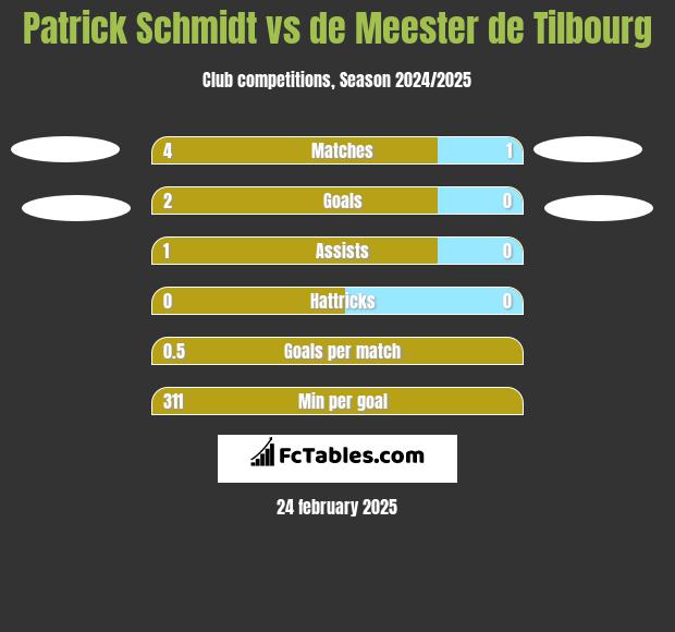 Patrick Schmidt vs de Meester de Tilbourg h2h player stats