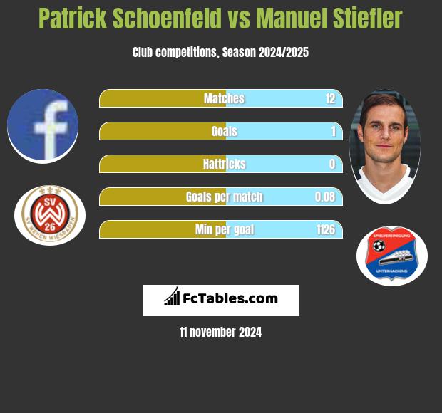 Patrick Schoenfeld vs Manuel Stiefler h2h player stats