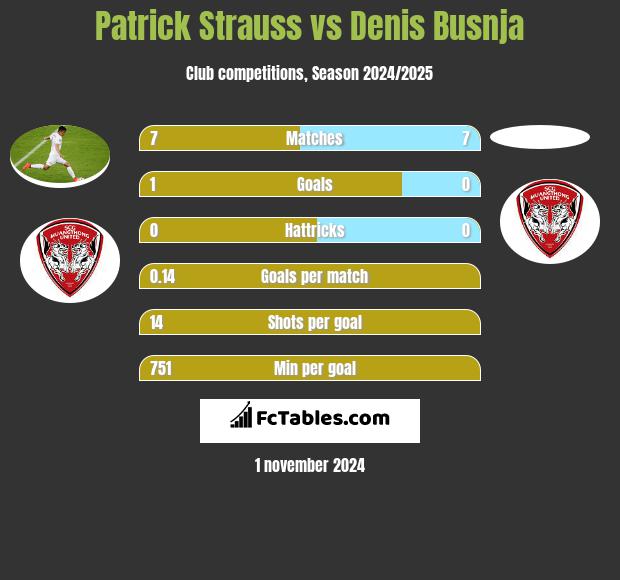 Patrick Strauss vs Denis Busnja h2h player stats