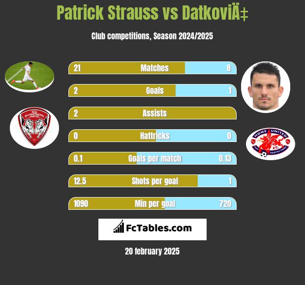 Patrick Strauss vs DatkoviÄ‡ h2h player stats