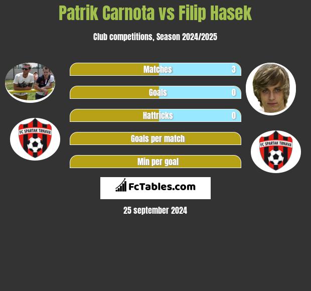 Patrik Carnota vs Filip Hasek h2h player stats