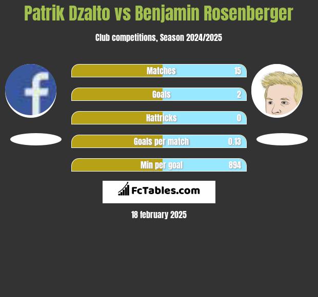 Patrik Dzalto vs Benjamin Rosenberger h2h player stats