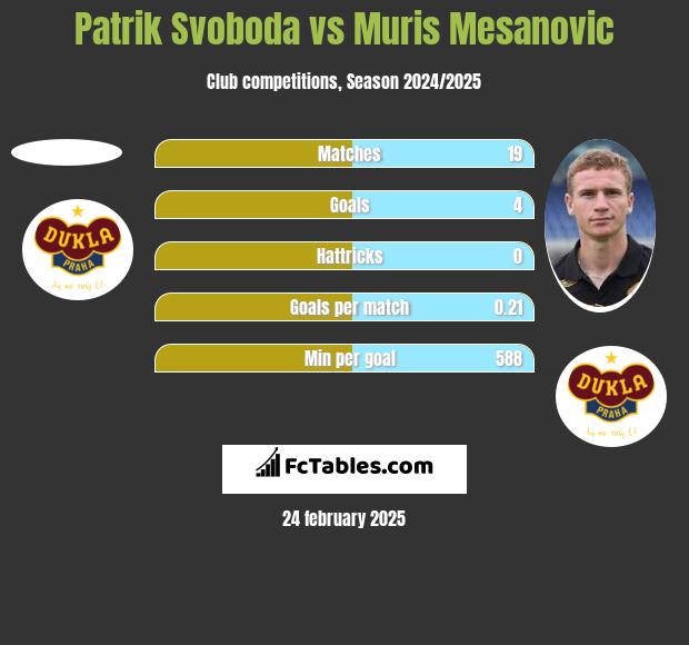 Patrik Svoboda vs Muris Mesanovic h2h player stats