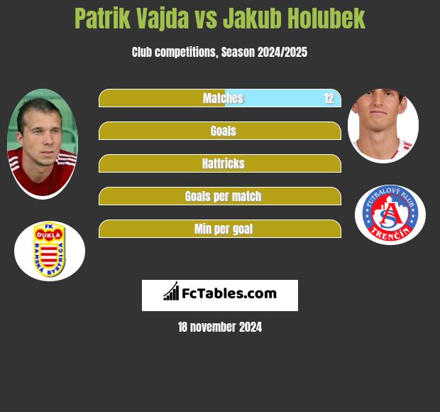 Patrik Vajda vs Jakub Holubek h2h player stats