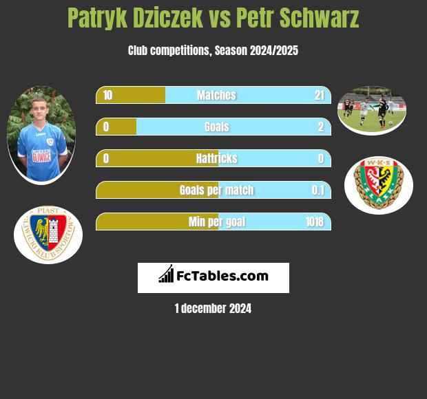 Patryk Dziczek vs Petr Schwarz h2h player stats