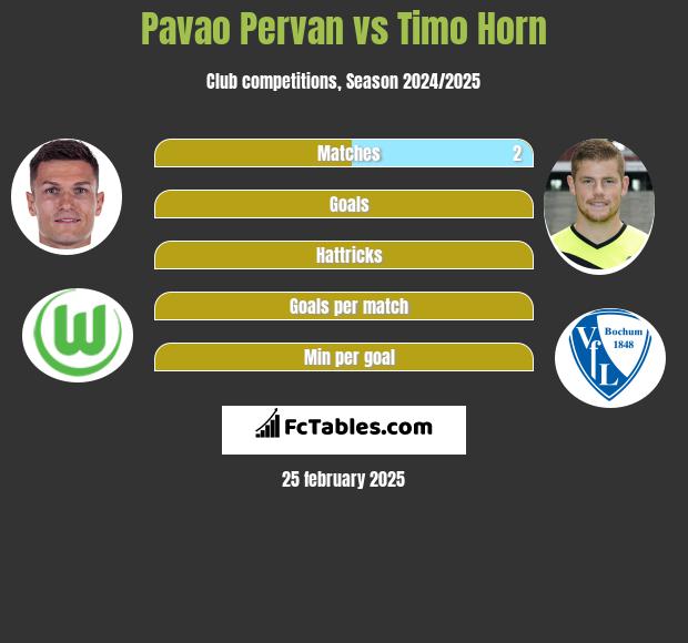 Pavao Pervan vs Timo Horn h2h player stats