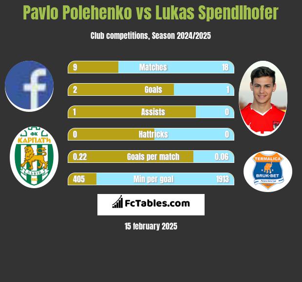 Pavlo Polehenko vs Lukas Spendlhofer h2h player stats