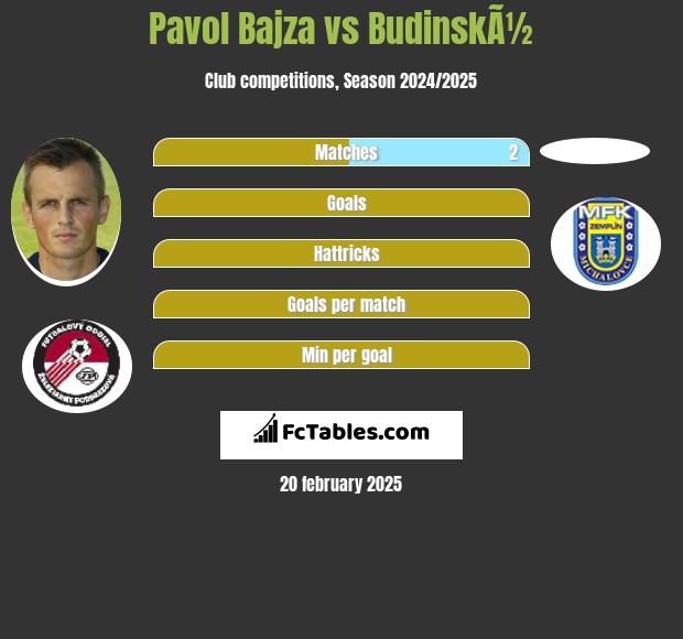 Pavol Bajza vs BudinskÃ½ h2h player stats