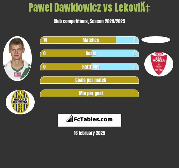 Pawel Dawidowicz vs LekoviÄ‡ h2h player stats