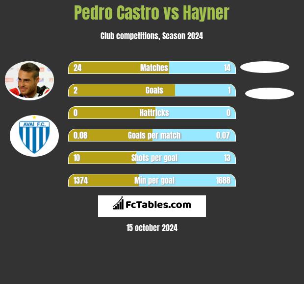 Pedro Castro vs Hayner h2h player stats