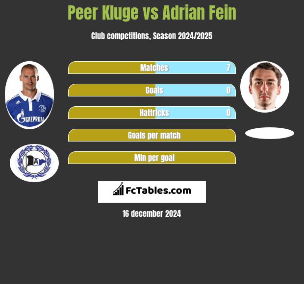 Peer Kluge vs Adrian Fein h2h player stats