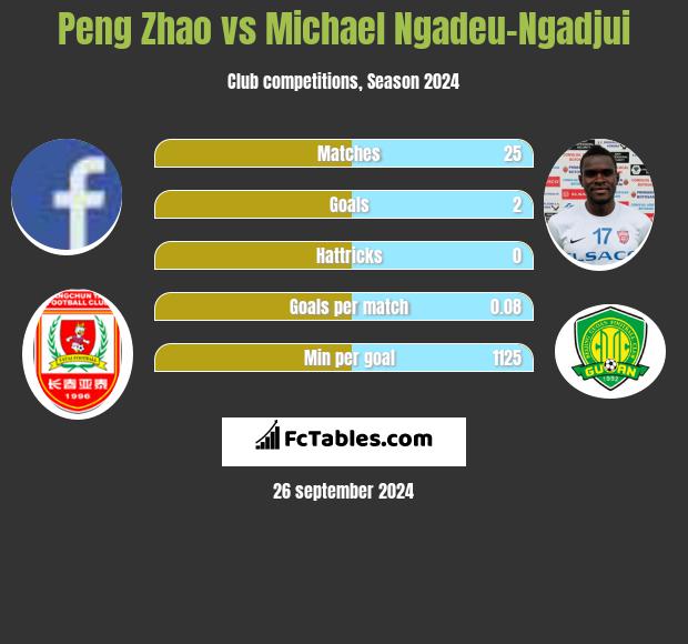 Peng Zhao vs Michael Ngadeu-Ngadjui h2h player stats