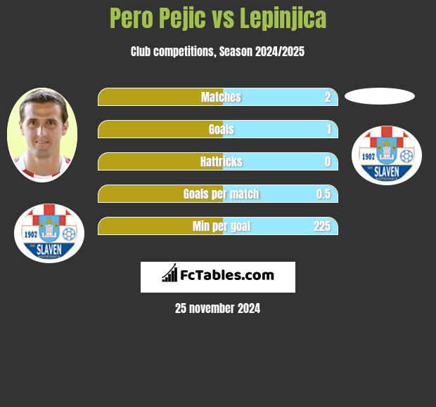 Pero Pejic vs Lepinjica h2h player stats