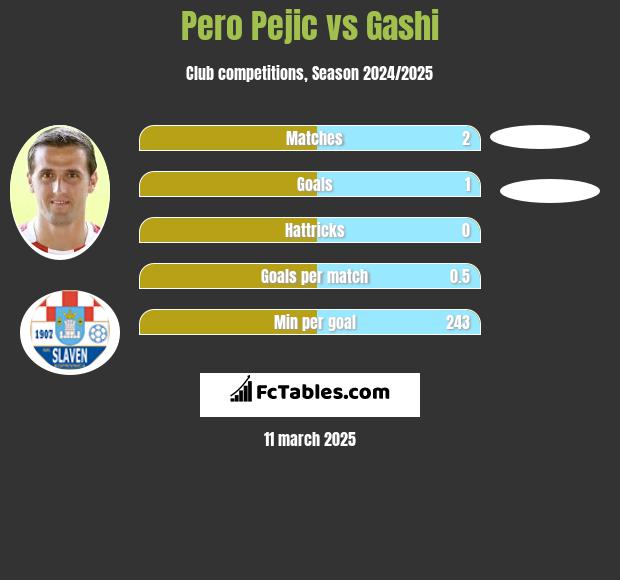 Pero Pejic vs Gashi h2h player stats