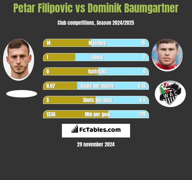 Petar Filipovic vs Dominik Baumgartner h2h player stats