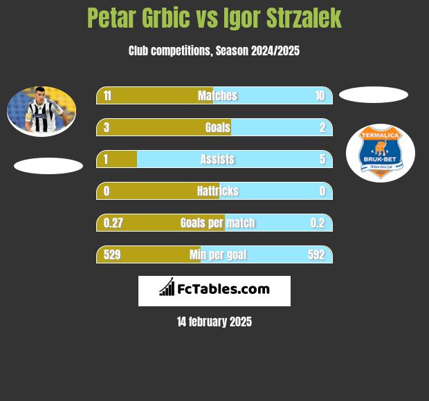 Petar Grbić vs Igor Strzalek h2h player stats