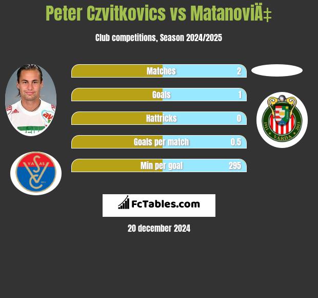 Peter Czvitkovics vs MatanoviÄ‡ h2h player stats