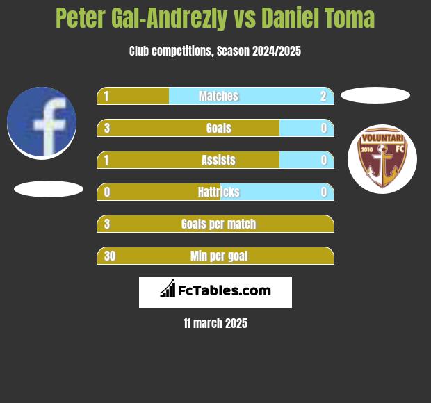 Peter Gal-Andrezly vs Daniel Toma h2h player stats