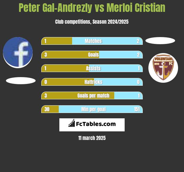 Peter Gal-Andrezly vs Merloi Cristian h2h player stats