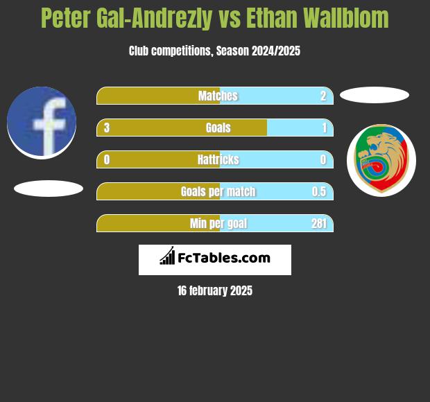 Peter Gal-Andrezly vs Ethan Wallblom h2h player stats