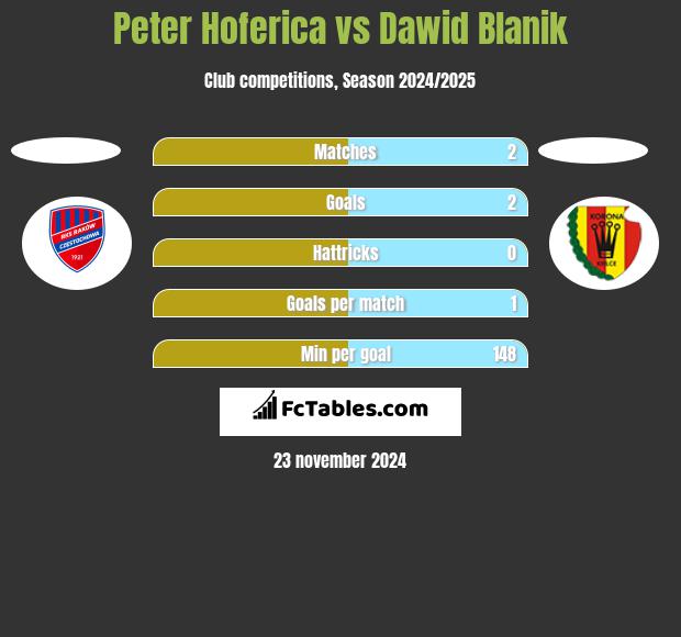 Peter Hoferica vs Dawid Blanik h2h player stats