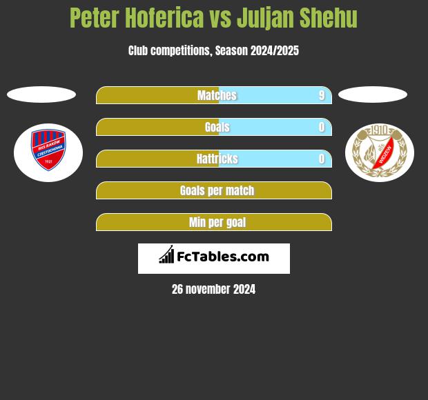 Peter Hoferica vs Juljan Shehu h2h player stats