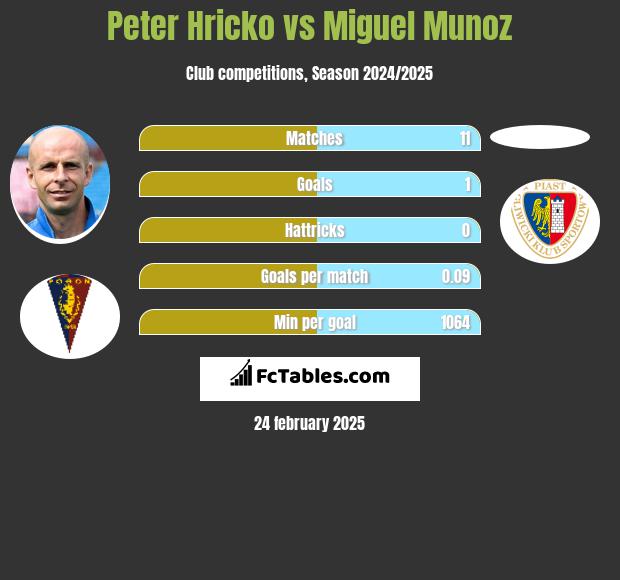 Peter Hricko vs Miguel Munoz h2h player stats