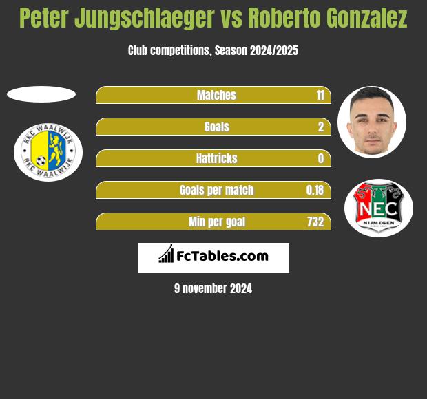 Peter Jungschlaeger vs Roberto Gonzalez h2h player stats