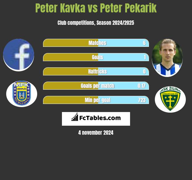 Peter Kavka vs Peter Pekarik h2h player stats