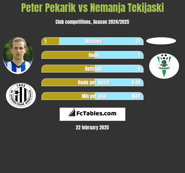 Peter Pekarik vs Nemanja Tekijaski h2h player stats