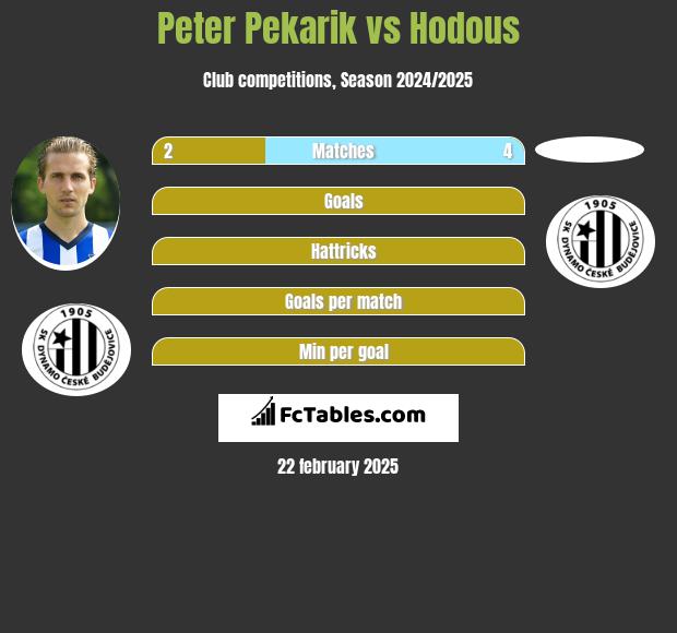 Peter Pekarik vs Hodous h2h player stats