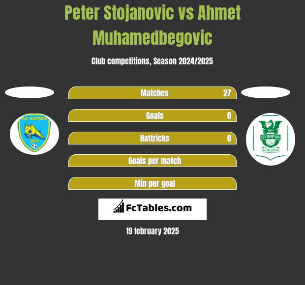 Peter Stojanovic vs Ahmet Muhamedbegovic h2h player stats