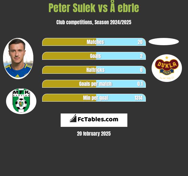 Peter Sulek vs Å ebrle h2h player stats