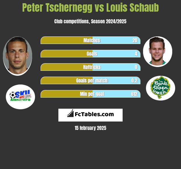 Peter Tschernegg vs Louis Schaub h2h player stats