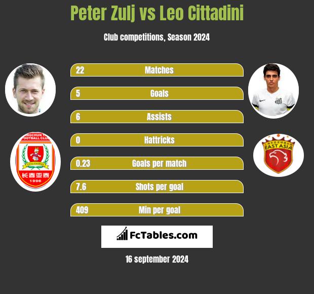 Peter Zulj vs Leo Cittadini h2h player stats