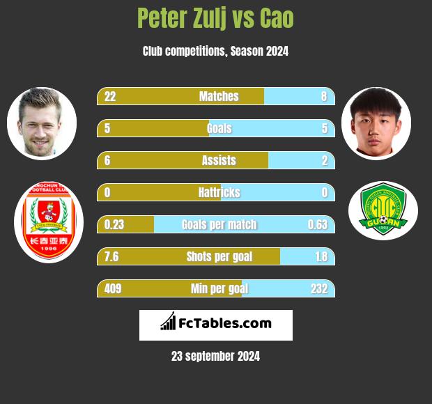 Peter Zulj vs Cao h2h player stats