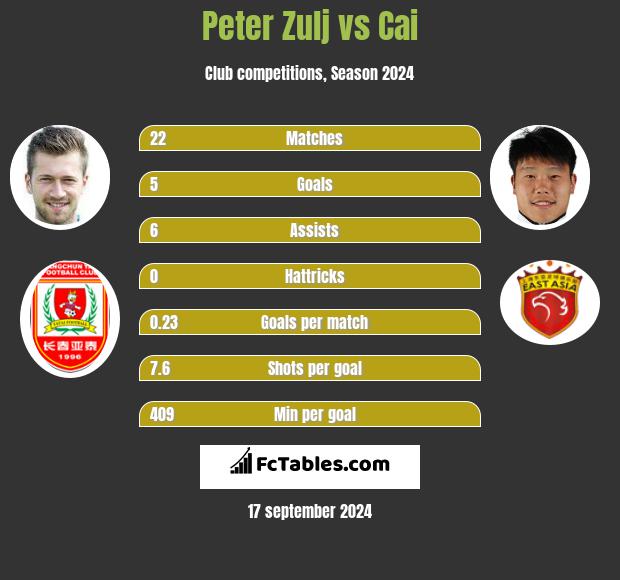 Peter Zulj vs Cai h2h player stats