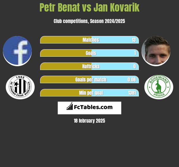 Petr Benat vs Jan Kovarik h2h player stats