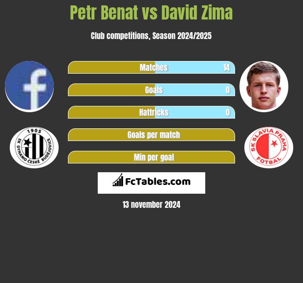 Petr Benat vs David Zima h2h player stats