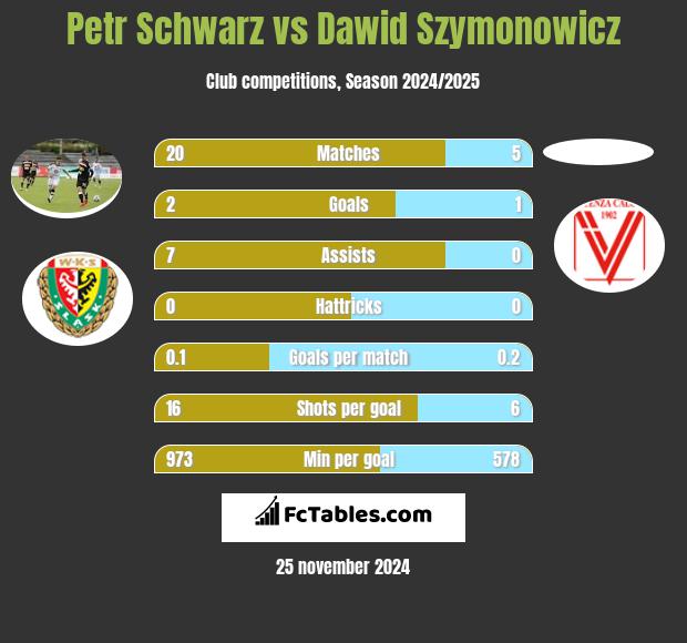 Petr Schwarz vs Dawid Szymonowicz h2h player stats