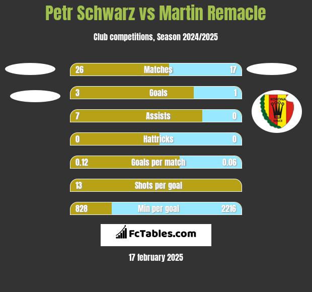 Petr Schwarz vs Martin Remacle h2h player stats