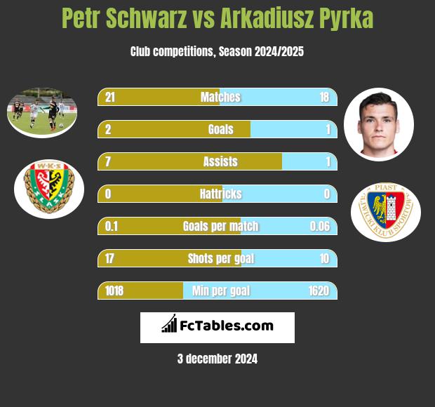 Petr Schwarz vs Arkadiusz Pyrka h2h player stats