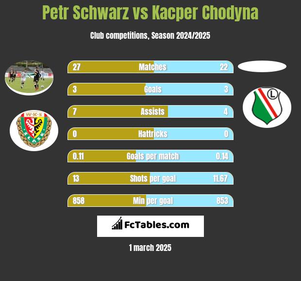 Petr Schwarz vs Kacper Chodyna h2h player stats