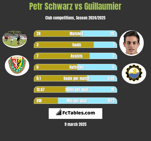 Petr Schwarz vs Guillaumier h2h player stats