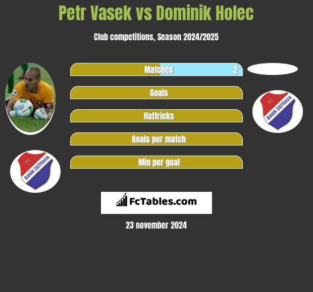 Petr Vasek vs Dominik Holec h2h player stats