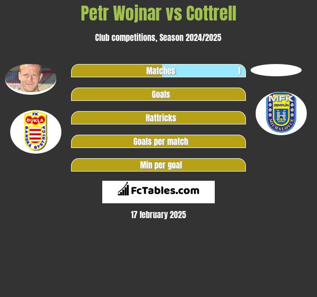 Petr Wojnar vs Cottrell h2h player stats